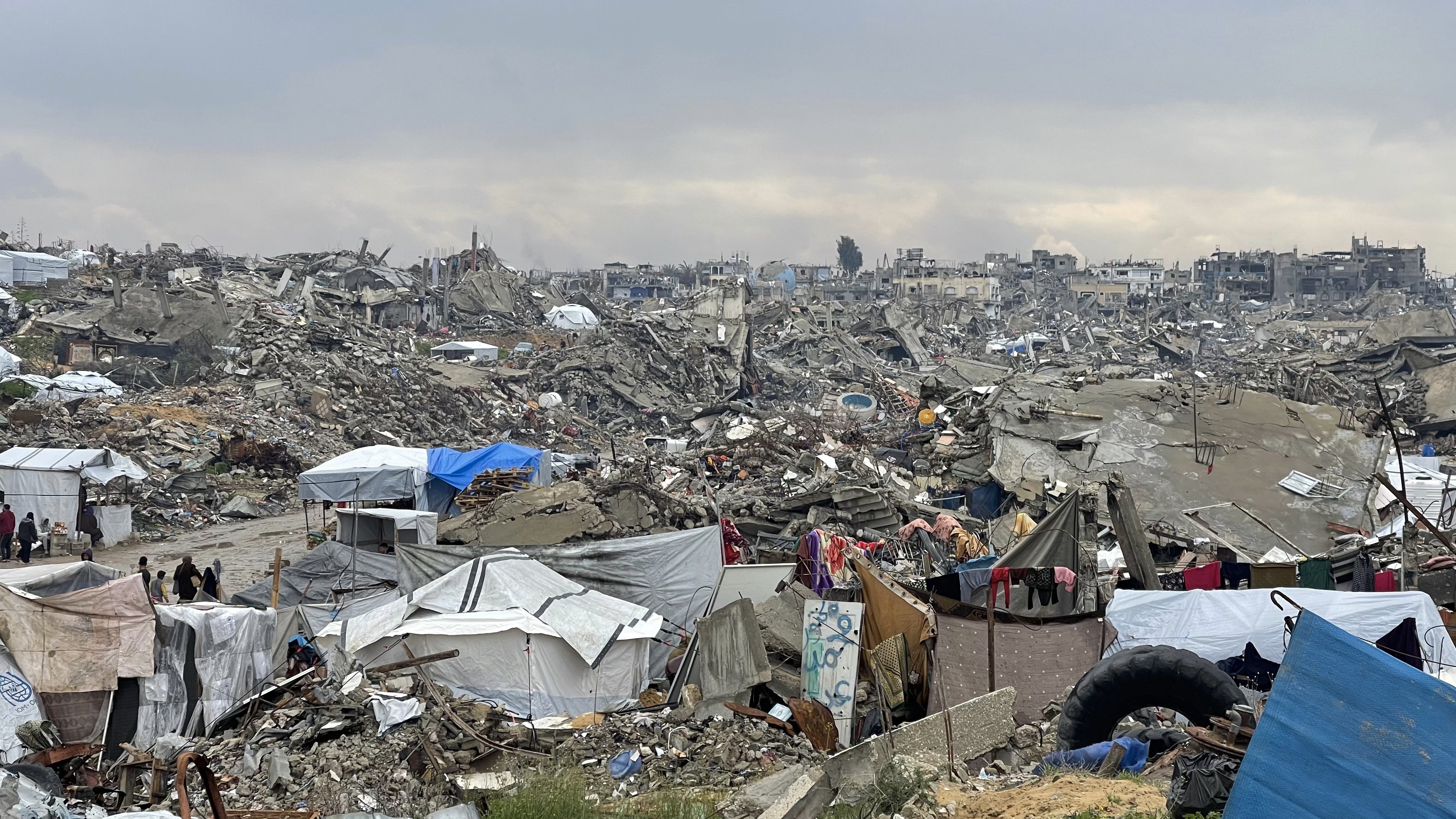 Photo showing Gaza destroyed by Israeli bombardments