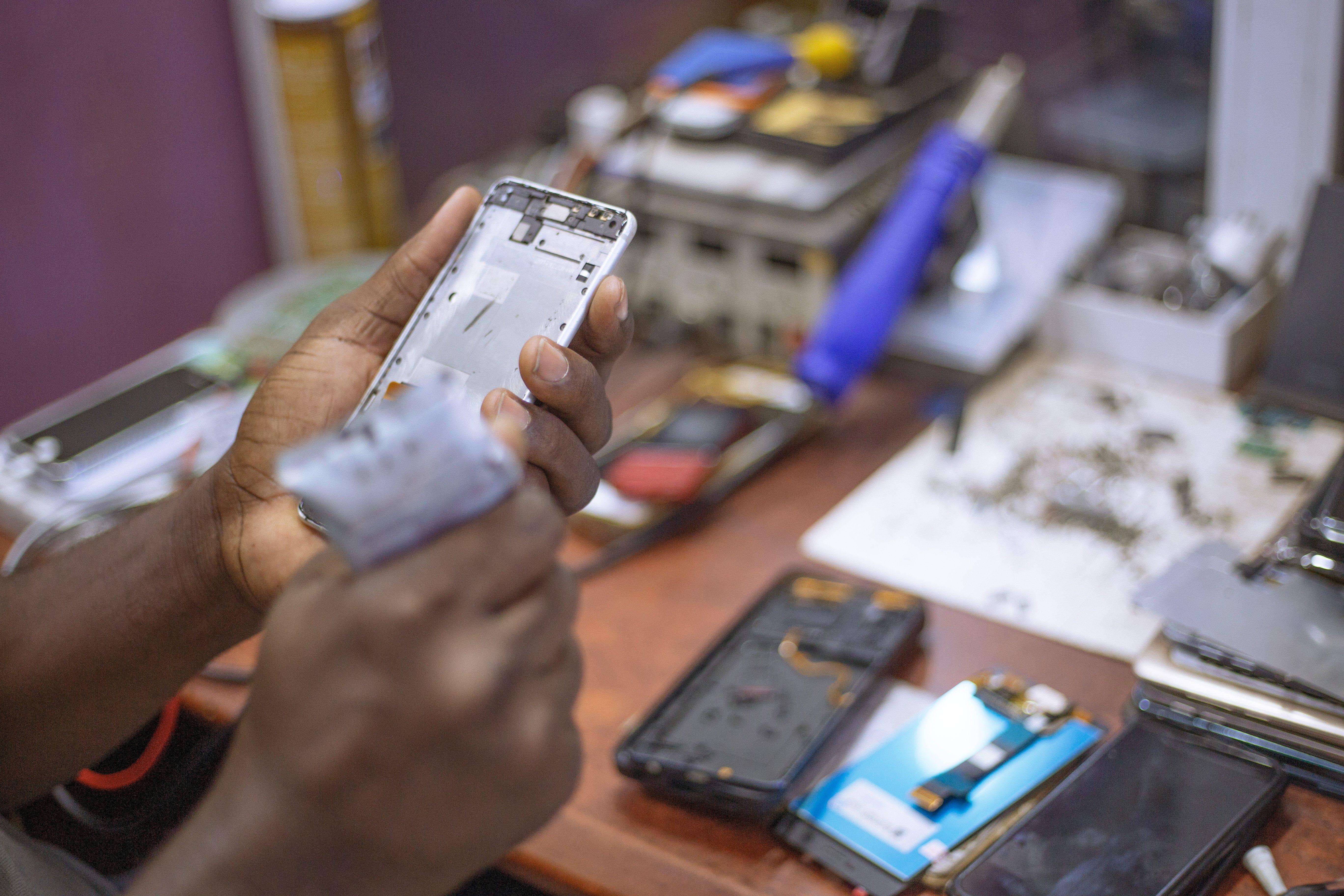 Photo showing a phone repair